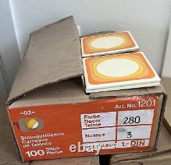 Box of 100 vintage Villeroy & Boch tiles from the 60s-70s in Excellent condition