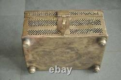 Brass Vintage jali box/ Brass collectible bettle and pan box/ Brass vintage box