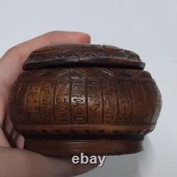Brown scarab box, Egyptian art, vintage collectible, pharaoh gift, antique decor