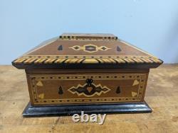 C. 1880 Sailor Made Jewelry Box Exotic Wood