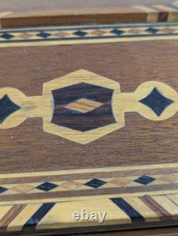 C. 1880 Sailor Made Jewelry Box Exotic Wood