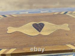 C. 1880 Sailor Made Jewelry Box Exotic Wood