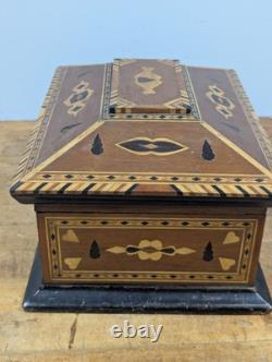 C. 1880 Sailor Made Jewelry Box Exotic Wood