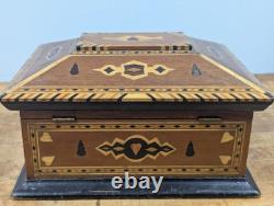 C. 1880 Sailor Made Jewelry Box Exotic Wood