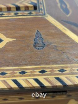 C. 1880 Sailor Made Jewelry Box Exotic Wood