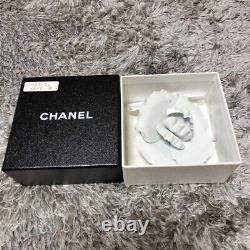 CHANEL Camellia Flower Brooch Corsage White Plastic Vintage Made in France WithBOX