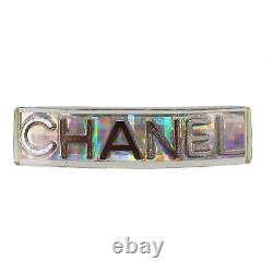 CHANEL Logos Used Barrette Hair Clip Plastic Clear Aurora France Vintage #AD16 S