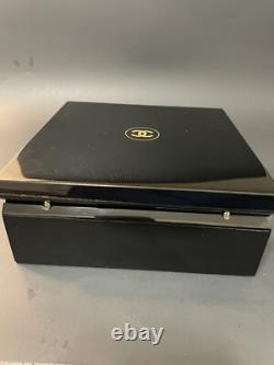 CHANEL VINTAGE KEEPSAKE BOX-Slightly Used Color Black With Chanel Logo In Gold