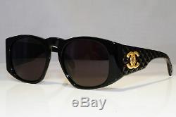 CHANEL Womens Boxed Vintage 1990 Sunglasses Black Square GOLD CC 0003 10 24041