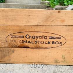 CRAYOLA CRAYONS Vintage Genuine Authentic ORIGINAL STOCK BOX Large Wooden Crate