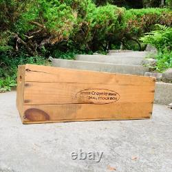CRAYOLA CRAYONS Vintage Genuine Authentic ORIGINAL STOCK BOX Large Wooden Crate