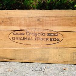 CRAYOLA CRAYONS Vintage Genuine Authentic ORIGINAL STOCK BOX Large Wooden Crate