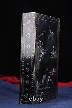 China Antiques vintage jewelry box vintage mother of pearl inlay lacquer crane