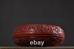 Chinese Vintage Lacquerware Box Exquisite Landscape Pattern Statue Keepsake Box