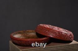 Chinese Vintage Lacquerware Box Exquisite Landscape Pattern Statue Keepsake Box