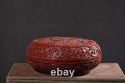 Chinese Vintage Lacquerware Box Exquisite Landscape Pattern Statue Keepsake Box