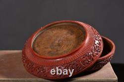 Chinese Vintage Lacquerware Box Exquisite Landscape Pattern Statue Keepsake Box