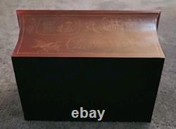 Chinoiserie Keepsake Box Red Lacquer Large Vintage Hand Painted 10 x 14 x 7