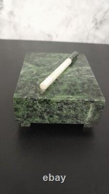 Cigarette Hinged Box Malachite Color Green Condition Good Vintage Ussr