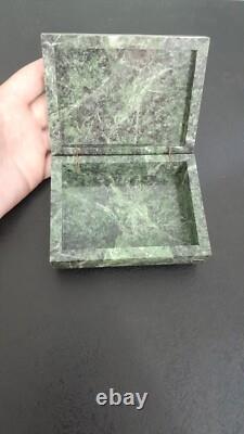 Cigarette Hinged Box Malachite Color Green Condition Good Vintage Ussr