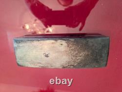 DODGE INC. Vintage Silver Plate over Copper Jewelry Trinket Box Bakelite Lined