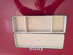 DODGE INC. Vintage Silver Plate over Copper Jewelry Trinket Box Bakelite Lined