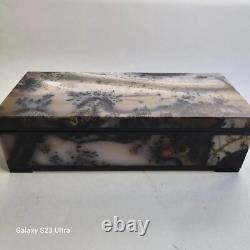 Dendritic Agate Jewelry Box from Russia Hand made Beautiful Household Gift