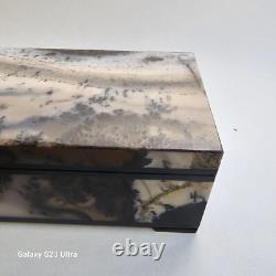 Dendritic Agate Jewelry Box from Russia Hand made Beautiful Household Gift