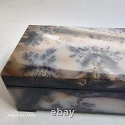 Dendritic Agate Jewelry Box from Russia Hand made Beautiful Household Gift