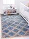 Denim & Jute Area Rug Handmade Denim Box Design Boho Home Carpet