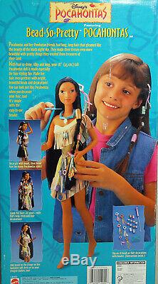 Disney Bead-So-Pretty Pocahontas Doll 1995, NRFB Mint withLN box -14055