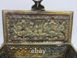 Early 1900's Heavy Brass Lidded Box withPutti Design