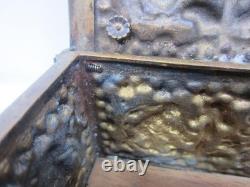 Early 1900's Heavy Brass Lidded Box withPutti Design