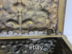 Early 1900's Heavy Brass Lidded Box withPutti Design