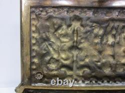 Early 1900's Heavy Brass Lidded Box withPutti Design