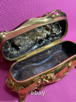 Early 20th Century Art Nouveau Rose Jewelry Box Vintage Antique