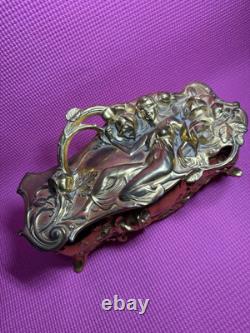 Early 20th Century Art Nouveau Rose Jewelry Box Vintage Antique