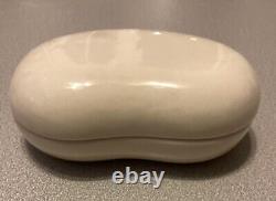 Elsa Peretti Halston Vintage Glazed White Ceramic Kidney Bean Trinket Box