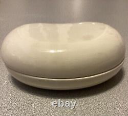 Elsa Peretti Halston Vintage Glazed White Ceramic Kidney Bean Trinket Box