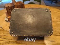 Estate Antique Victorian Beveled Glass Mirror Jewelry Casket Lined Box Holder