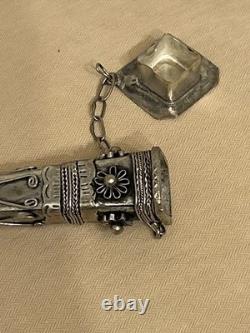 Ethnographic Jewelry- Vintage -Antqiue Handmade Hmong Hairpin W Opium Box