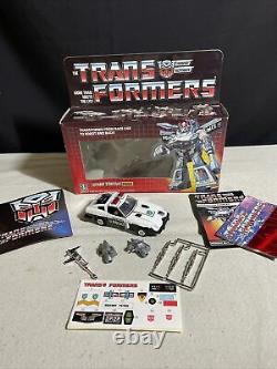 G1 Vintage Transformers Prowl 1982 84 Unused Decals 99% Complete Police Car Box