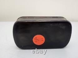 GEORGIAN Antique TORTOISESHELL Veneer & Horn Hinged Lid Snuff Pill Trinket Box