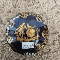 Gold jewelry box vintage porcelaine imperia limoges france