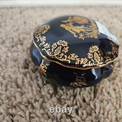 Gold jewelry box vintage porcelaine imperia limoges france