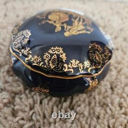 Gold jewelry box vintage porcelaine imperia limoges france