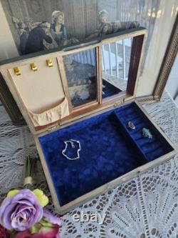 Gorgeous! Refinished Vintage Jewelry Box With Cherubs