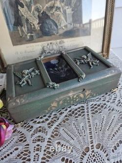 Gorgeous! Refinished Vintage Jewelry Box With Cherubs