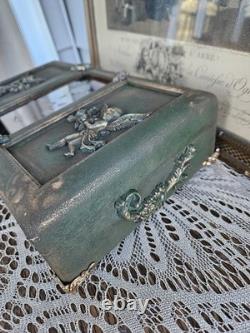 Gorgeous! Refinished Vintage Jewelry Box With Cherubs