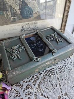 Gorgeous! Refinished Vintage Jewelry Box With Cherubs